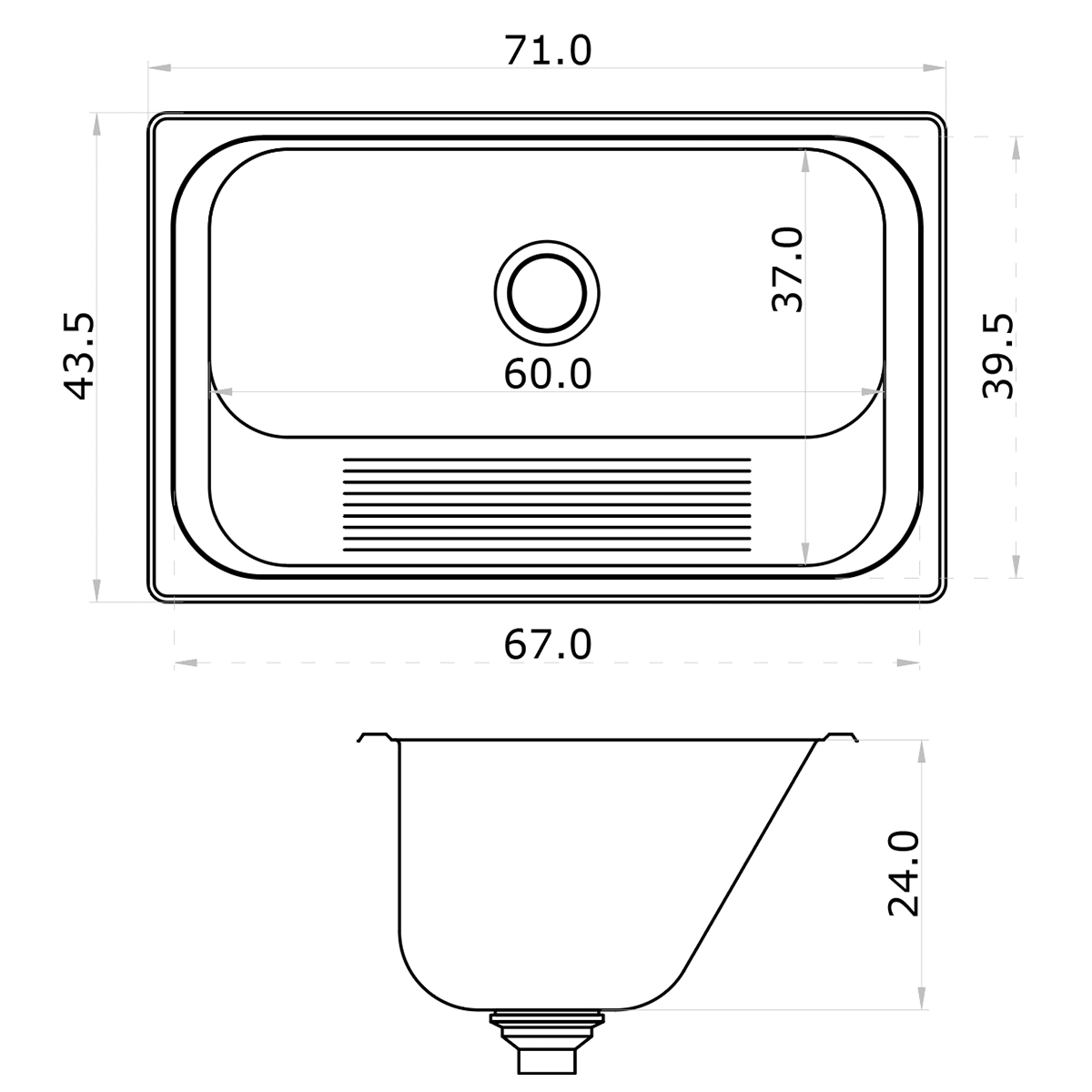 Lavadero simple 420L