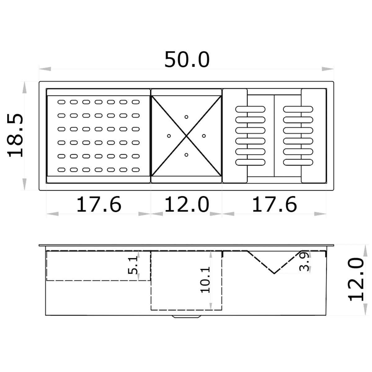 Barra escurridora compacta 50 Black